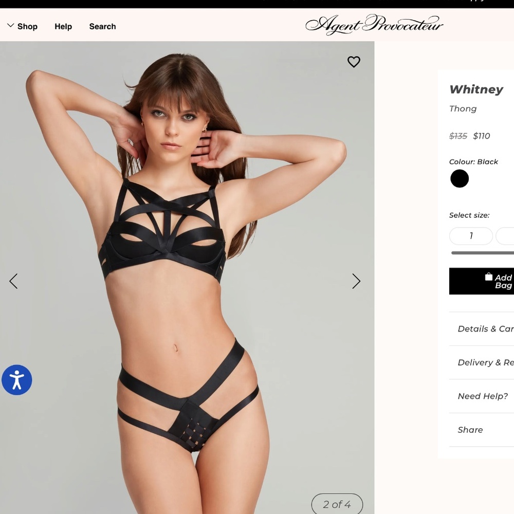Agent Provocateur Whitney Bra & Thong Set- NWT